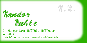 nandor muhle business card